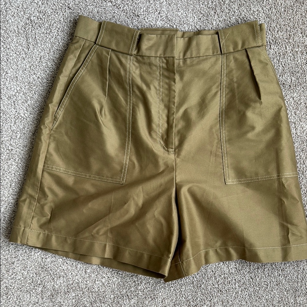 Sandro Khaki high waisted Bermuda shorts size 42 (U.S. 10)
